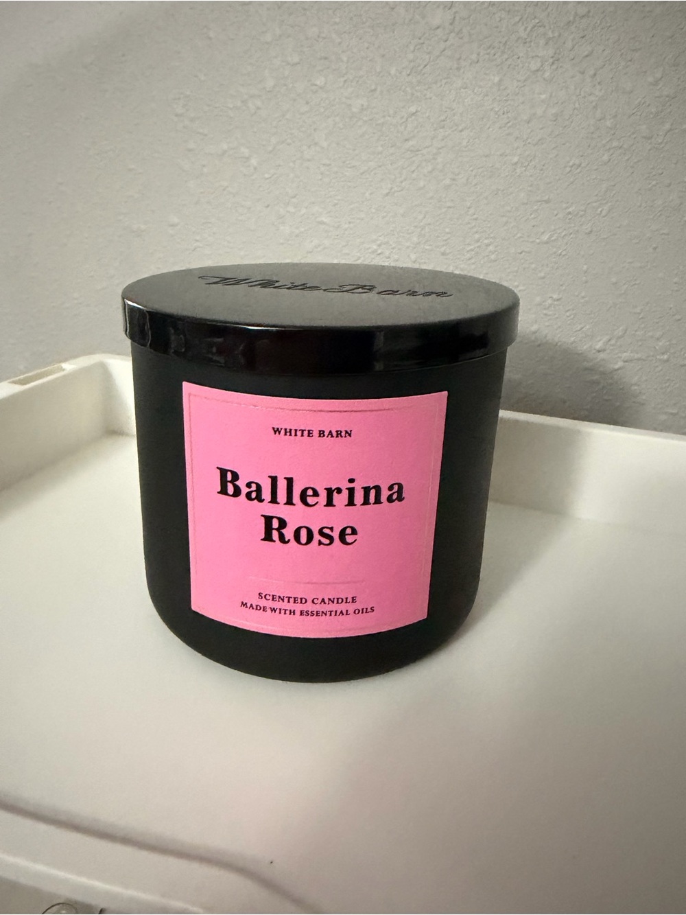 White Barn Ballerina Rose Candle - Black & Pink